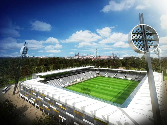 Studie nového fotbalového stadionu v Hradci Králové