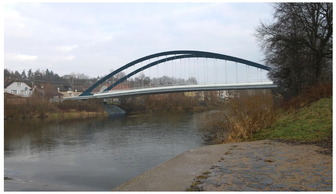 Královéhradecký kraj plánuje nahradit havarijní most ve Svinarech mostem novým - vizualizace