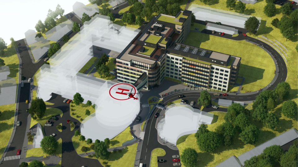Vizualizace Oblastní nemocnice Náchod po modernizaci