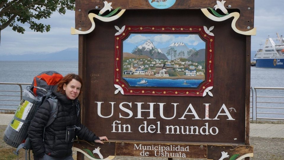 Začátek velké cesty na "konci světa" v Ushuaia v Argentině, v nejjižnějším městě světa