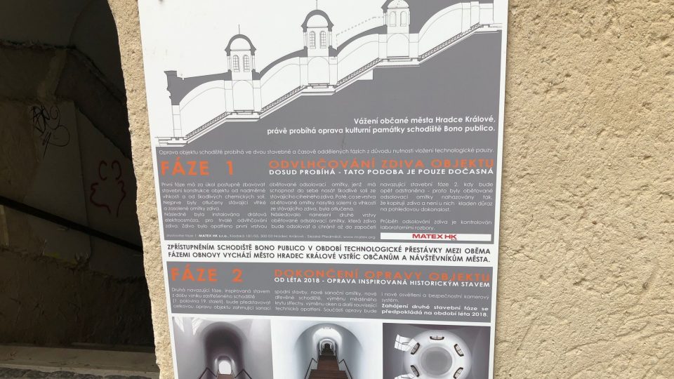 Schodiště Bono publico v Hradci Králové čeká druhá etapa oprav