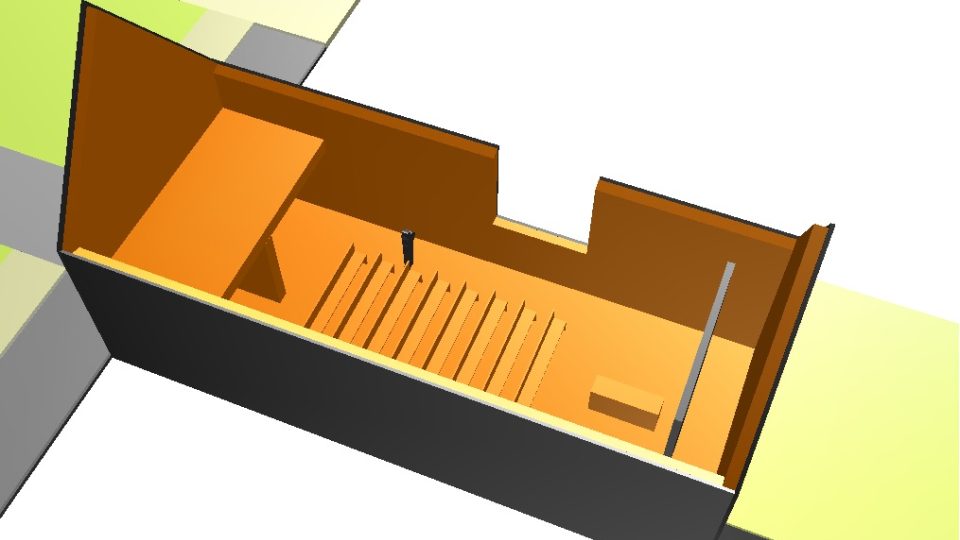 Model interiéru obřadní síně v Broumově