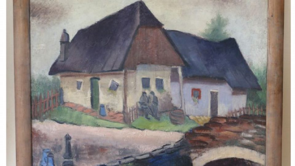 Sbírka obrazů Věry Jičínské ve Vlastivědném muzeu v Dobrušce - obraz po restaurování