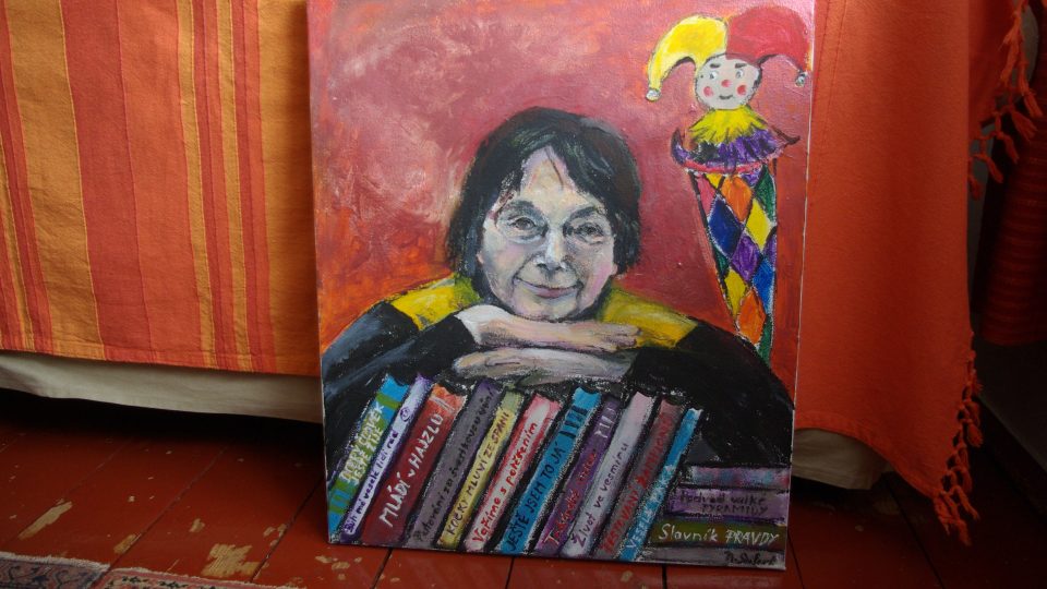 Portrét pro knihovnici Stáňu od Nadi Seifertové, rodačky z Nové Paky