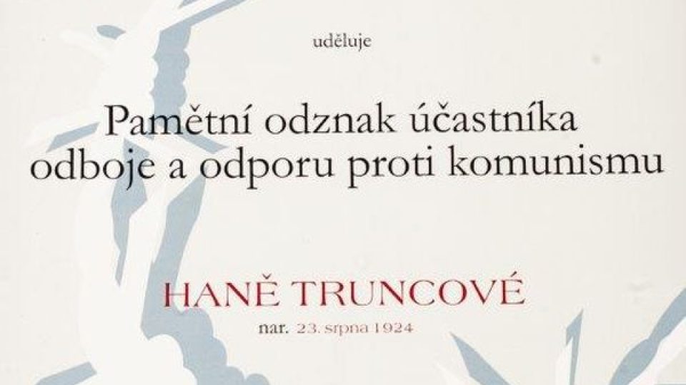 Ocenění pro Hanu Truncovou z roku 2012