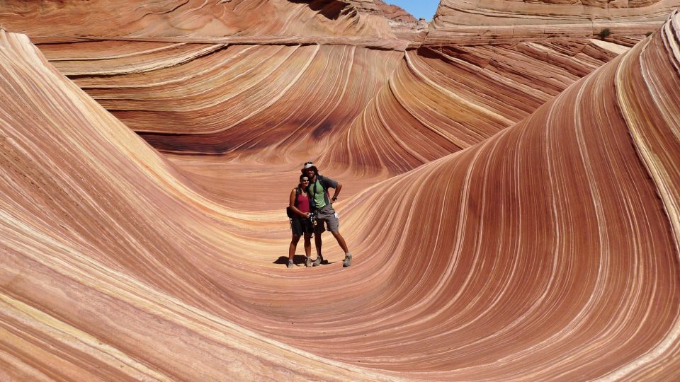 Fascinující skalní útvar The Wave na hranici Utah - Arizona