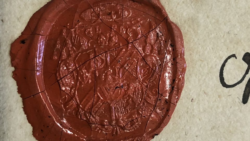 Pečeť opata Řehoře Lambecka, 2. pol. 18. století, detail