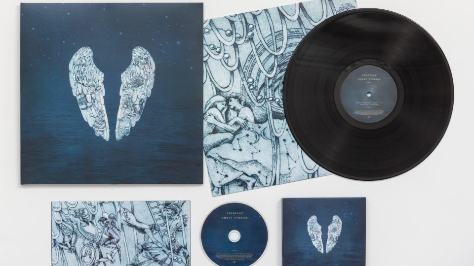 Návrh přebalu alba Ghost Stories skupiny Coldplay, který vytvořila Míla Fürstová