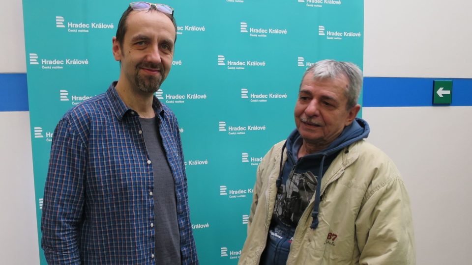 Tomáš Katschner a Pavel Dobeš ve studiu Českého rozhlasu Hradec Králové