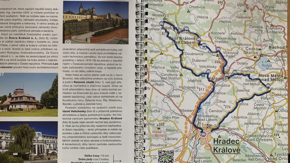 Na 54 stranách je pro mototuristy připraveno 10 tras těmi nejzajímavějšími místy východních Čech