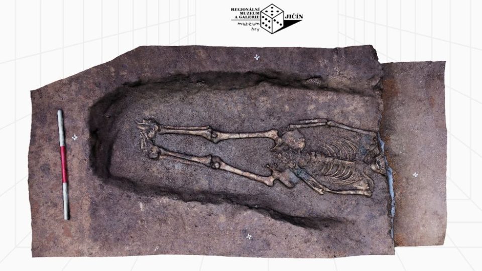 Keltský hrob ženy z období laténu ve Sběři u Vysokého Veselí na Jičínsku můžete vidět na 3D modelu (autorem je Marek Pacák)