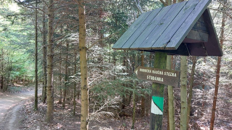 Hornická naučná stezka je dlouhá asi pět kilometrů. Vede kolem vrchu Rudný | foto: Irena Šarounová, Český rozhlas Hornická naučná stezka je dlouhá asi pět kilometrů. Vede kolem vrchu Rudný