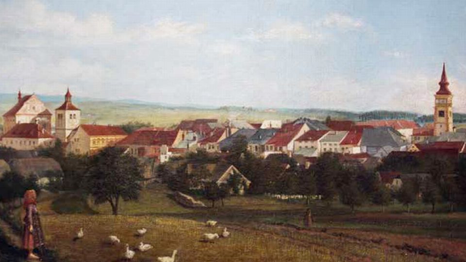 Kupkovo Panorama Dobrušky z roku 1889