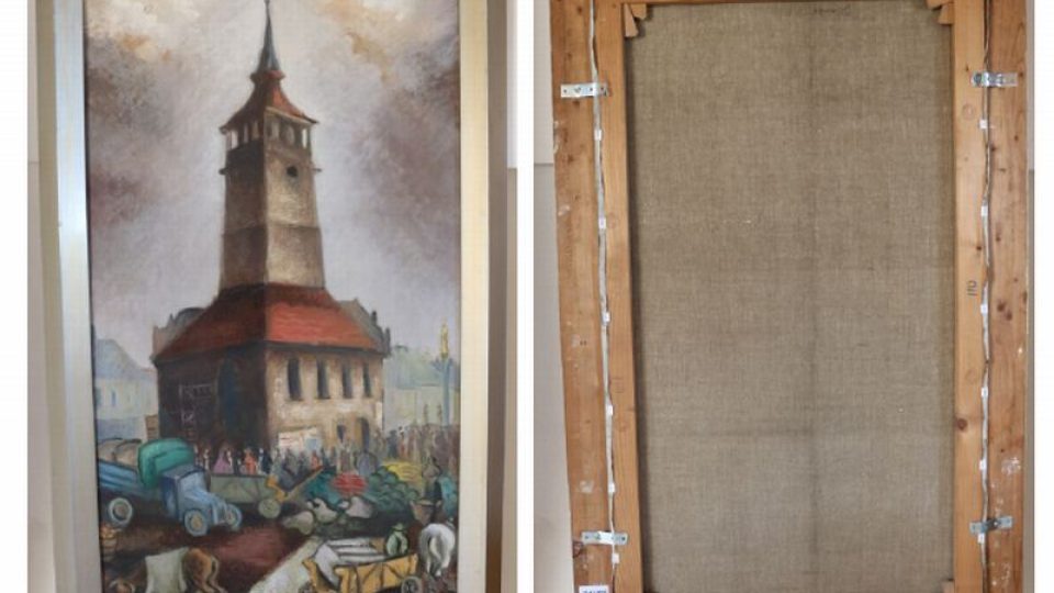Sbírka obrazů Věry Jičínské ve Vlastivědném muzeu v Dobrušce - obraz po restaurování