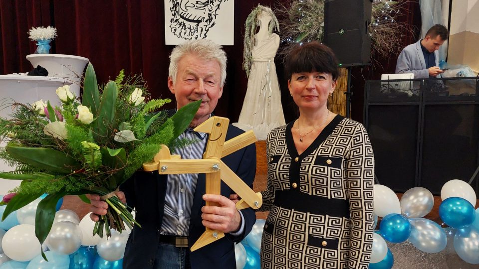Josef Lidický, oceněný za kulturní počin loňského roku, s dcerou Soňou