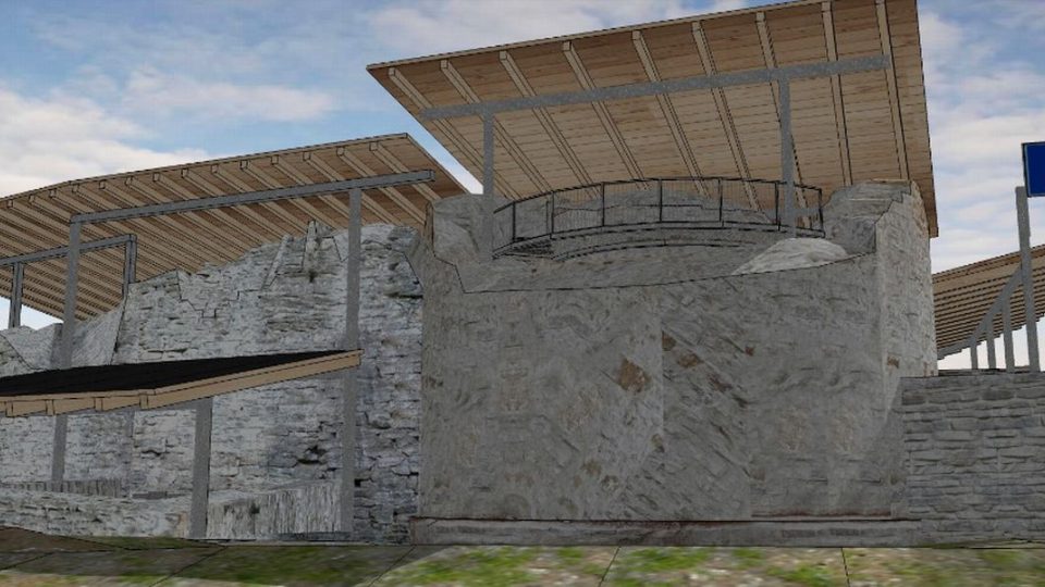 Vizualizace obnovy zříceniny hradu Vízmburk na Trutnovsku