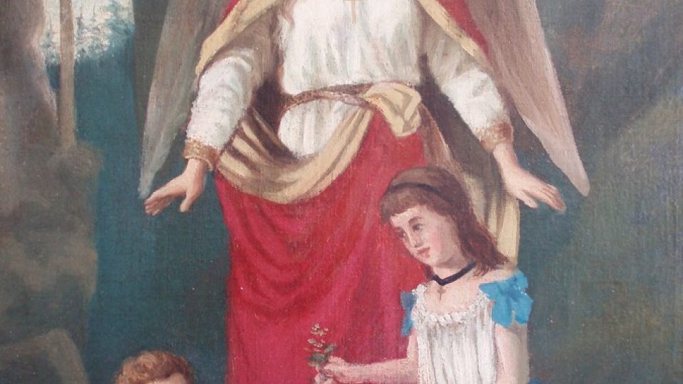 Anděl strážný, olej na plátně, 1885