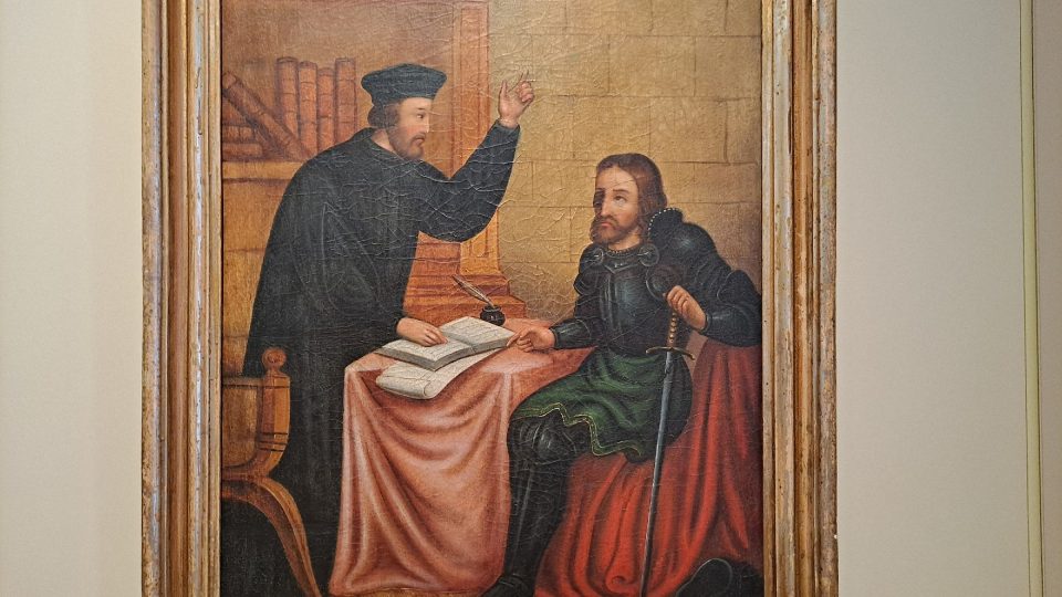 Jan Hus a Jan Žižka v představě umělce z 19. století | foto: Filip Černý, Český rozhlas Jan Hus a Jan Žižka v představě umělce z 19. století