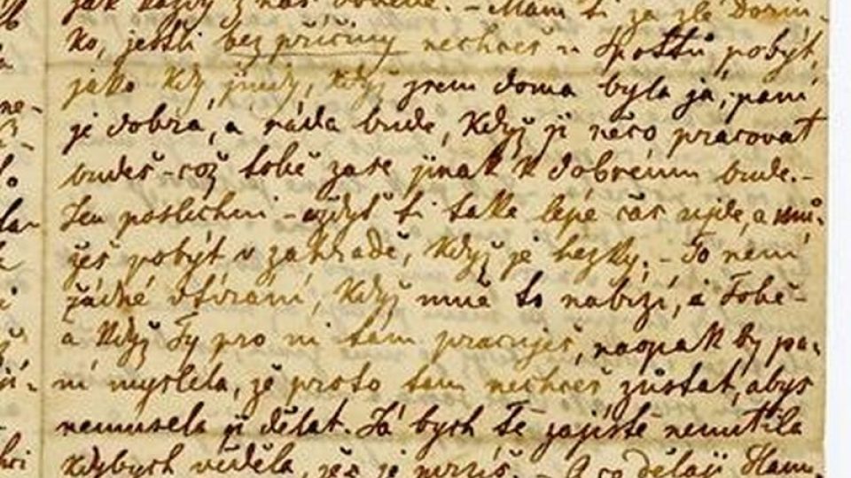 Dopis Boženy Němcové dceři Doře  (Sliač Slovensko 1855)