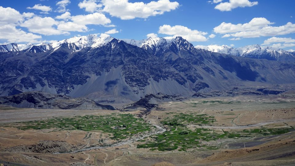 Vesnice Rošorv v údolí Bartang, Pamír, Tádžikistán
