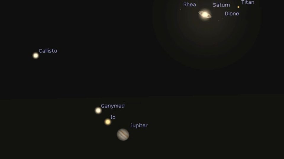 Jupiter se Saturnem v prosinci roku 2020