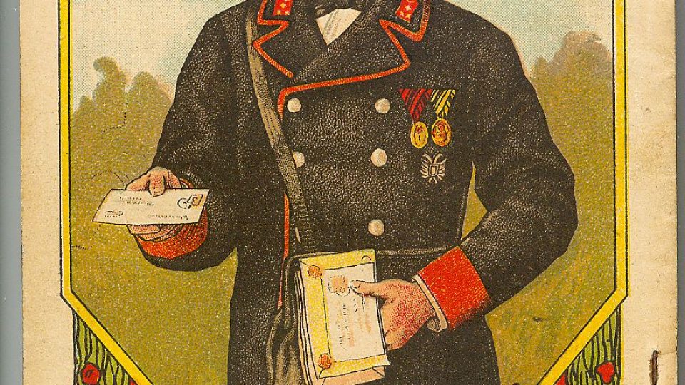 Rakouský listonoš na poštovní knížce pro rok 1913