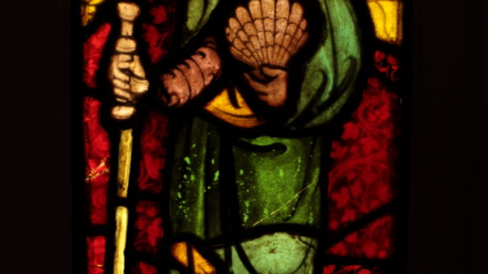 Sv. Jakub st. na okenní sklomalbě