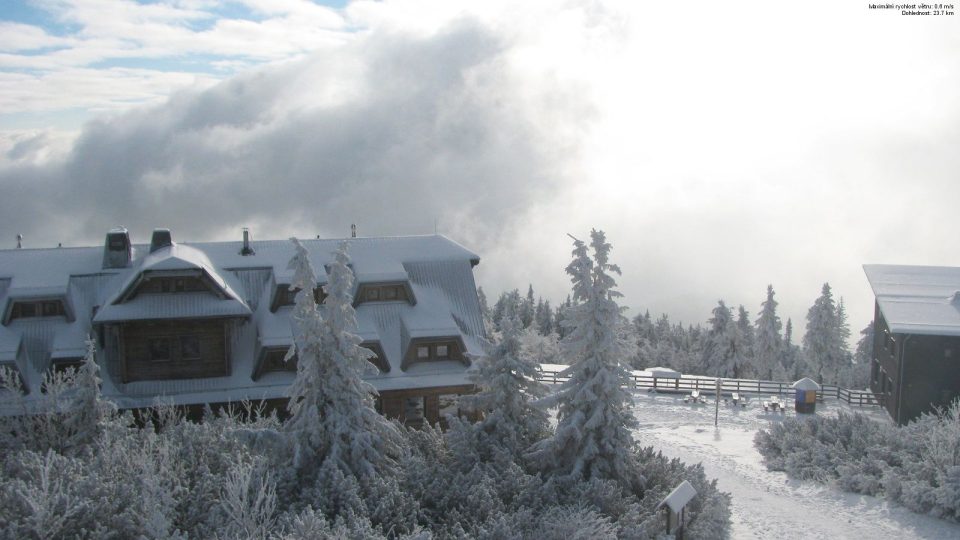 Snímek z web kamery na Lysé hoře