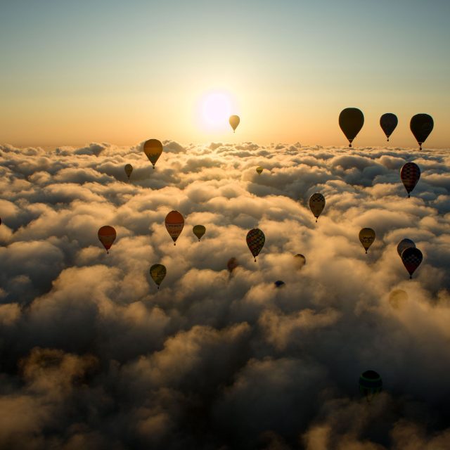 Pohled z koše balonu je opravdu krásný všude. Dubaj | foto: Jiří Hembal