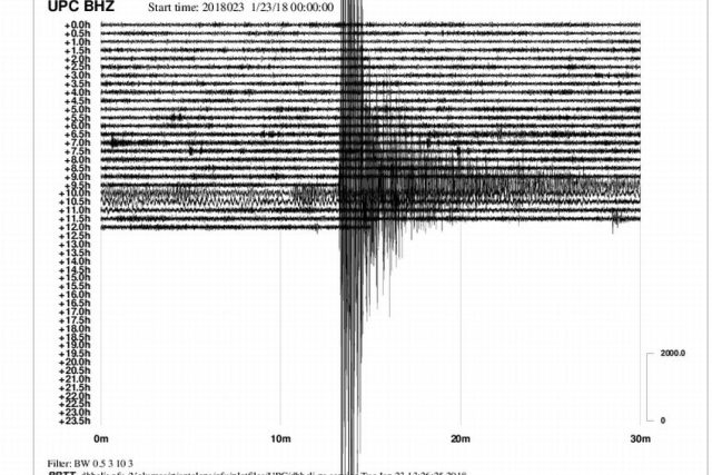 Zemětřesení na Aljašce naměřené v Úpici | foto:  Geofyzikální ústav AV ČR