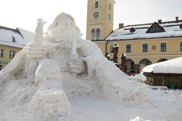 Sněhový Krakonoš v Jilemnici | foto: Eva Kracíková