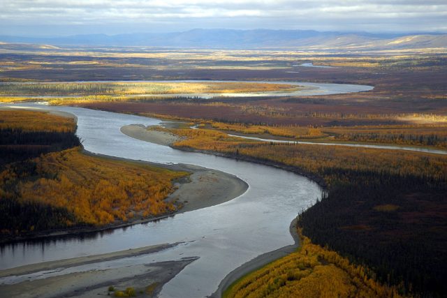 Aljaška - řeka Kodžukuk focená na podzim | foto: Public domain,  Bill Raften