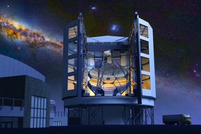  Budoucí Velký Magellanův teleskop  (GMT) v představě výtvarníka  (ilustrační foto) | foto:  CC BY-SA 3.0,   Giant Magellan Telescope - GMTO Corporation