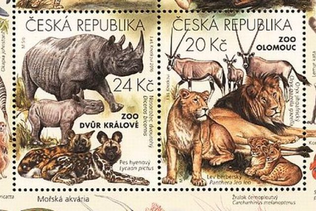 Poštovní známky představují čtyři významné české zoologické zahrady | foto: Simona Jiřičková