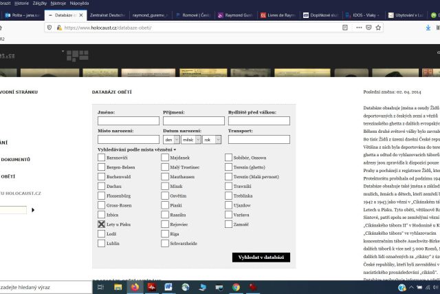 Databáze obětí holocaustu z českého území na webu Holocaust.cz | foto:  holocaust.cz