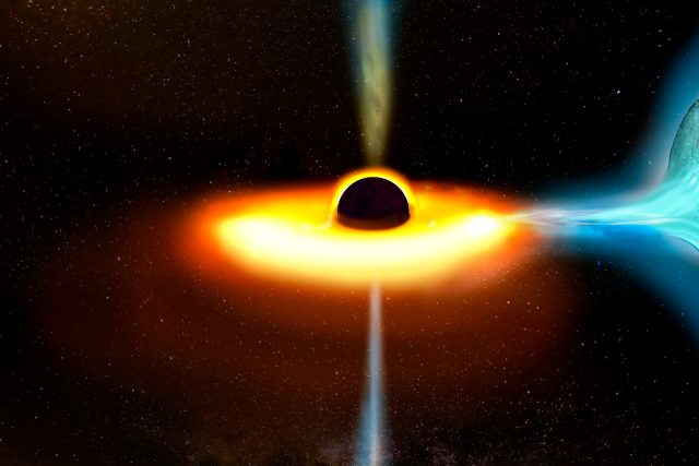 Černá díra doslova požírající hvězdu | foto: Shutterstock