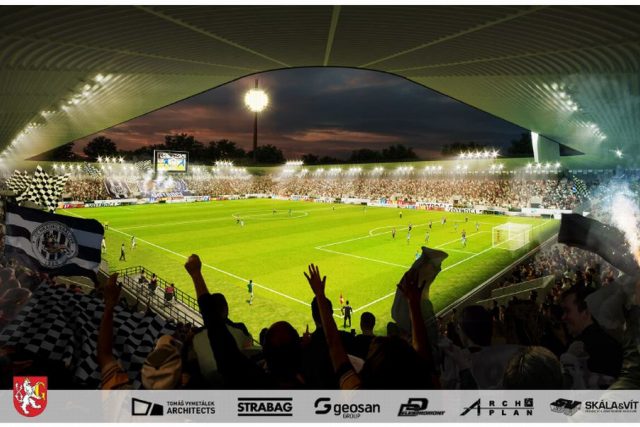 Vizualizace nového stadionu v Hradci Králové | foto: Strabag,  Geosan,  D & D Elektromont,  Ing. arch. Vymetálek